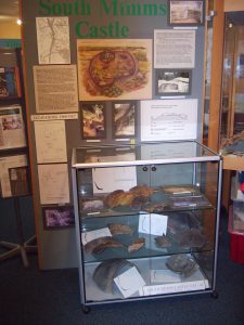 Cabinet of finds from South Mimms Castle in the Potters Bar Museum